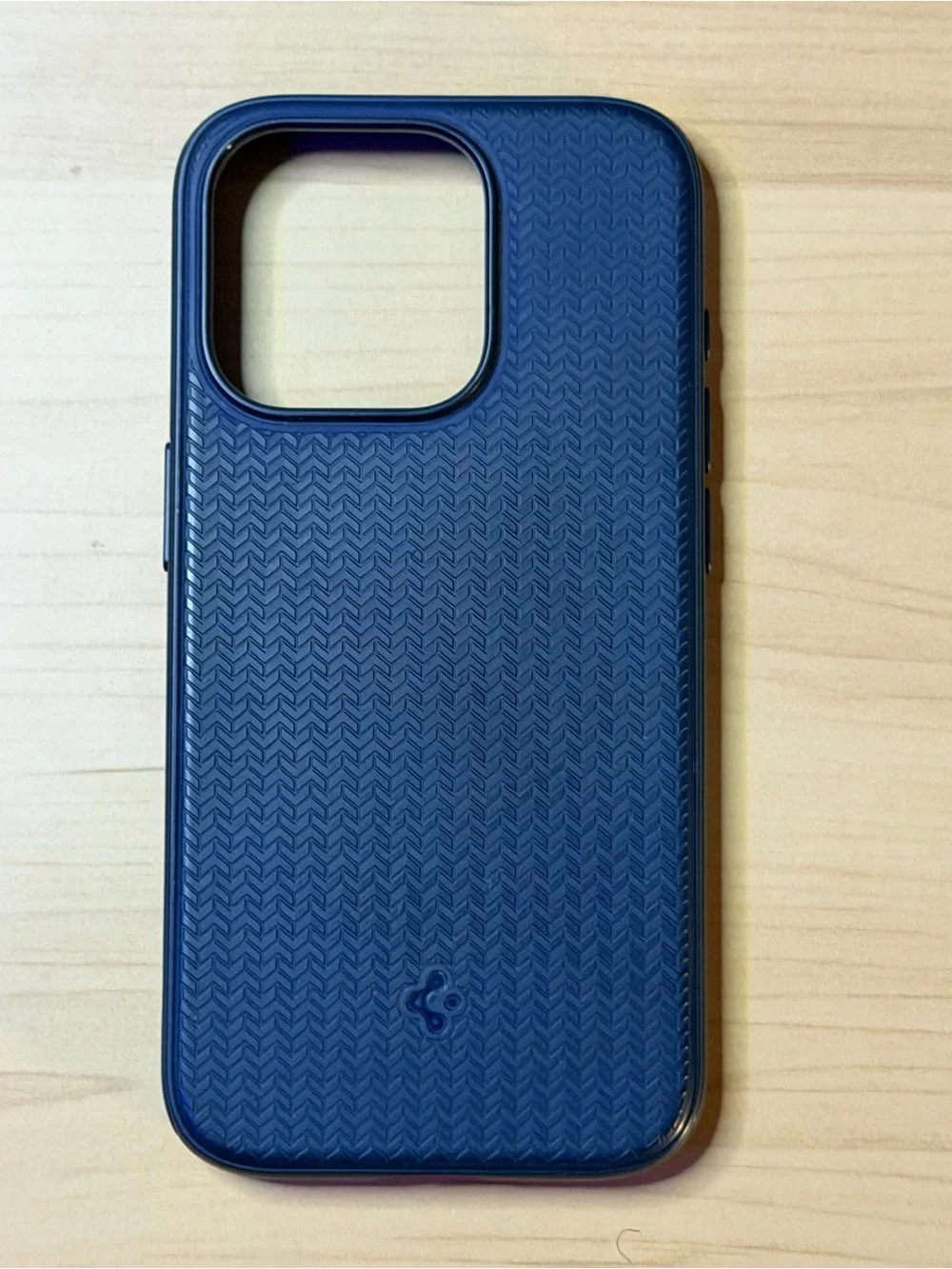 Blue Textured Protective iPhone 15 Pro Case - Spigen